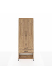 Arges Dolap 2 Raflı 2 Çekmeceli Tek Askılı 88x30x243 Çam-Çam
