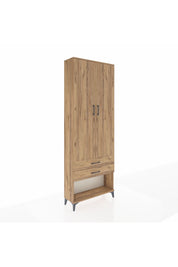 Arges Dolap 2 Raflı 2 Çekmeceli Tek Askılı 88x30x243 Çam-Çam