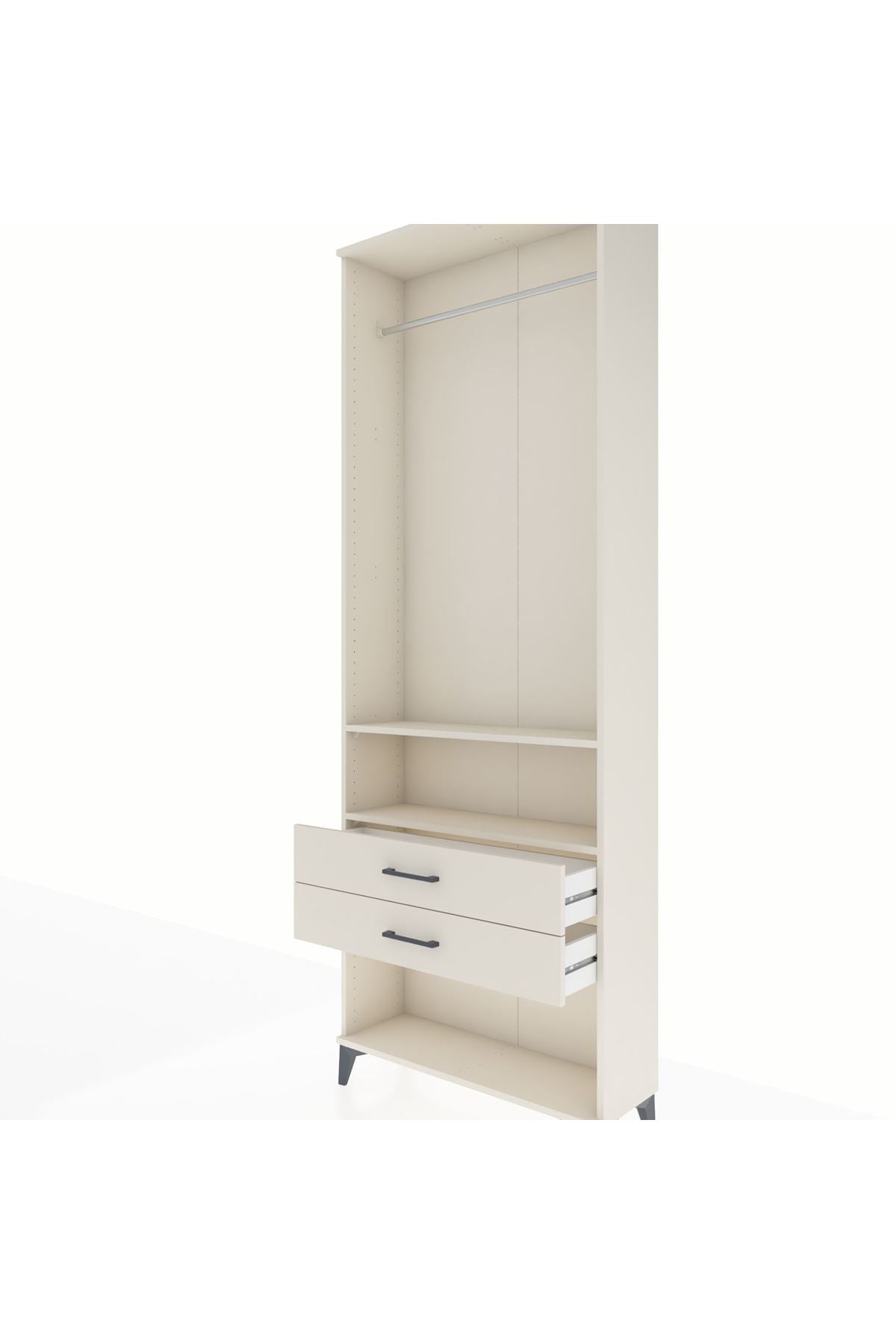 Arges Dolap 2 Raflı 2 Çekmeceli Tek Askılı 88x30x243 Aytaşı-Aytaşı