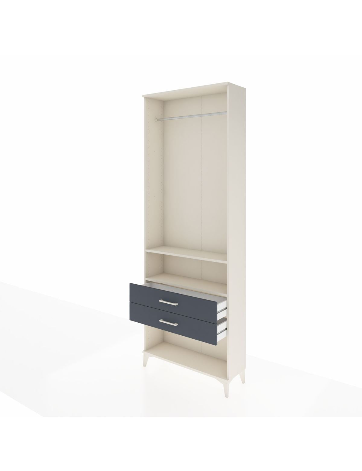 Arges Dolap 2 Raflı 2 Çekmeceli Tek Askılı 88x30x243 - S33M302V2A