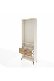 Arges Dolap 2 Raflı 2 Çekmeceli Tek Askılı 88x30x243 Aytaşı-Çam