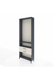 Arges Dolap 2 Raflı 2 Çekmeceli Tek Askılı 88x30x243 Antrasit-Aytaşı