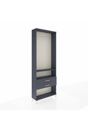 Arges Dolap 2 Raflı 2 Çekmeceli Tek Askılı 88x30x243 Antrasit-Antrasit