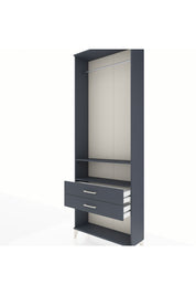Arges Dolap 2 Raflı 2 Çekmeceli Tek Askılı 88x30x243 Antrasit-Antrasit