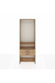 Arges Dolap 2 Raflı 2 Çekmeceli Tek Askılı 88x30x243 Çam-Çam