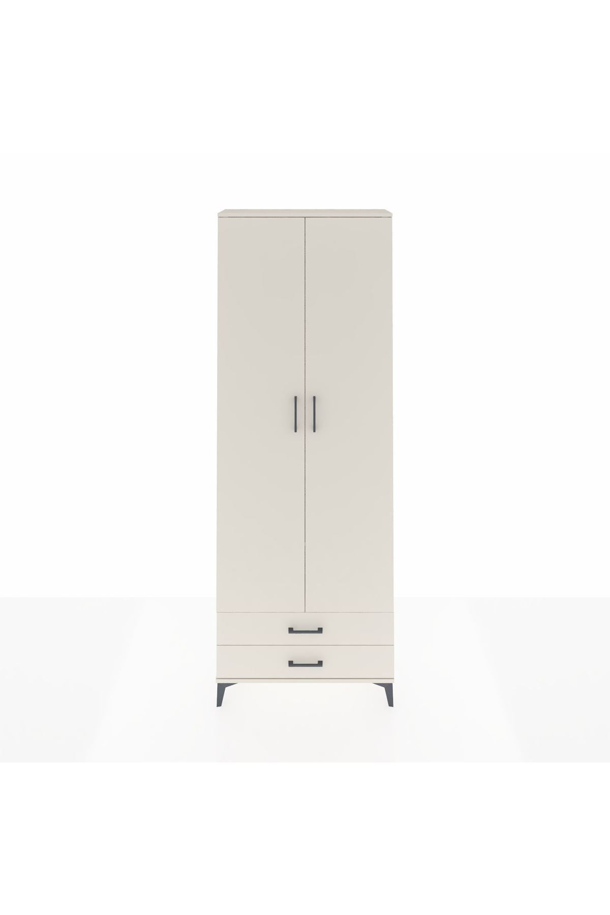 Arges Dolap 2 Raflı 2 Çekmeceli Tek Askılı 88x30x243 Aytaşı-Aytaşı