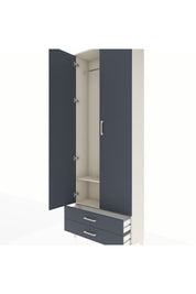 Arges Dolap 2 Raflı 2 Çekmeceli Tek Askılı 88x30x243 Aytaşı-Antrasit