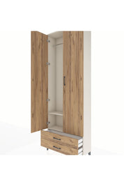 Arges Dolap 2 Raflı 2 Çekmeceli Tek Askılı 88x30x243 Aytaşı-Çam