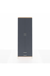 Arges Dolap 2 Raflı 2 Çekmeceli Tek Askılı 88x30x243 Çam-Antrasit