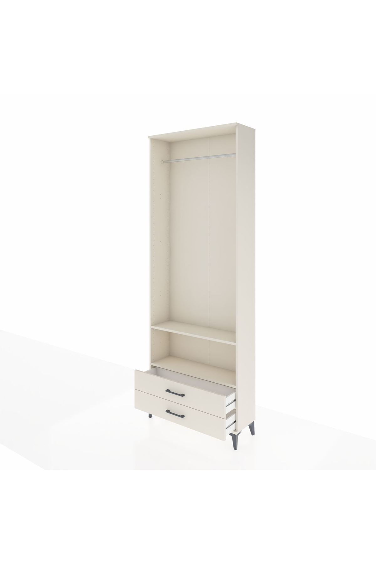 Arges Dolap 2 Raflı 2 Çekmeceli Tek Askılı 88x30x243 Aytaşı-Aytaşı