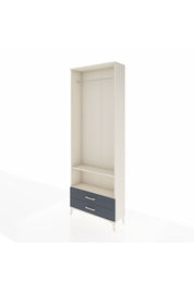 Arges Dolap 2 Raflı 2 Çekmeceli Tek Askılı 88x30x243 Aytaşı-Antrasit