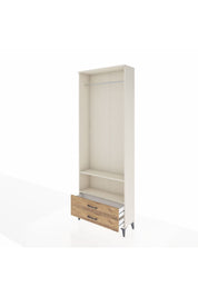 Arges Dolap 2 Raflı 2 Çekmeceli Tek Askılı 88x30x243 Aytaşı-Çam