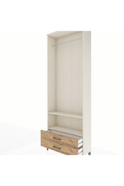 Arges Dolap 2 Raflı 2 Çekmeceli Tek Askılı 88x30x243 Aytaşı-Çam