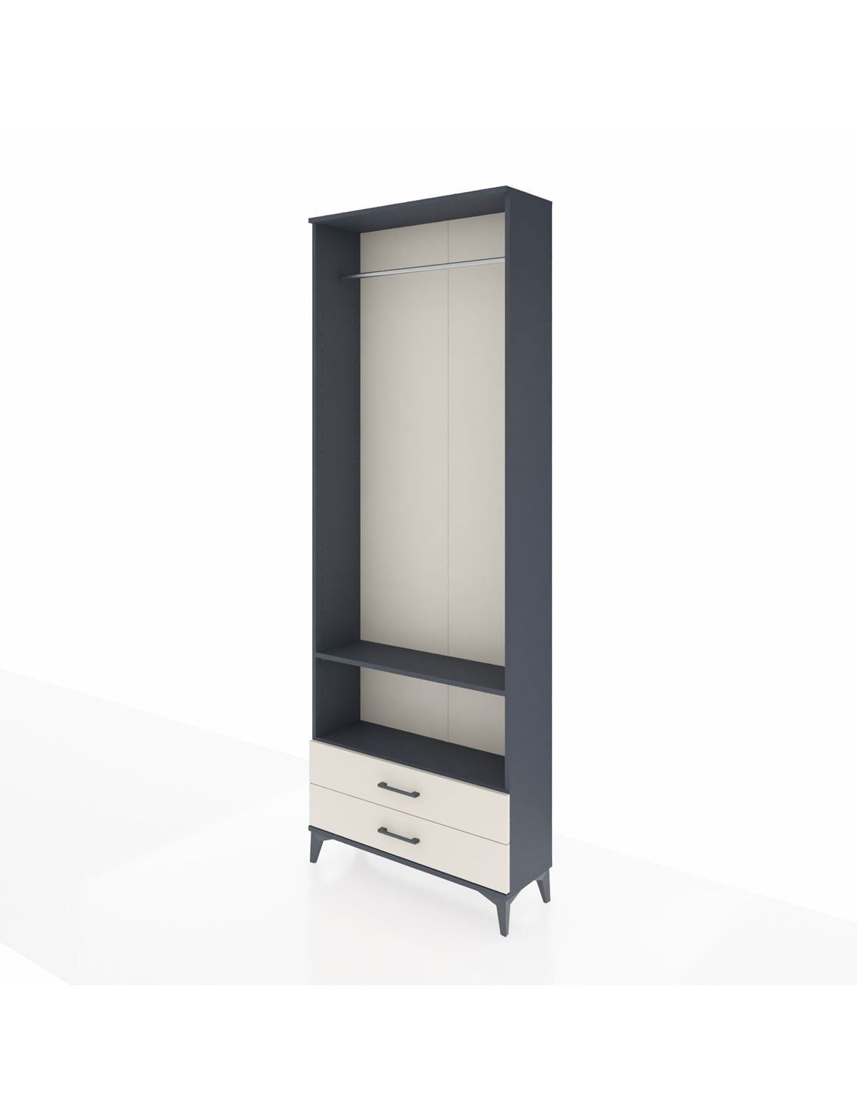 Arges Dolap 2 Raflı 2 Çekmeceli Tek Askılı 88x30x243 - S33M304V4A