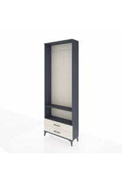 Arges Dolap 2 Raflı 2 Çekmeceli Tek Askılı 88x30x243 Antrasit-Aytaşı