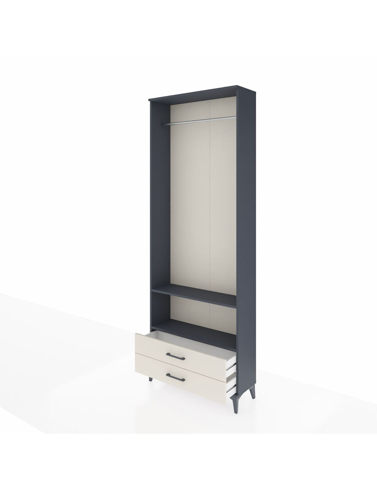 Arges Dolap 2 Raflı 2 Çekmeceli Tek Askılı 88x30x243 - S33M304V4A