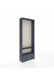 Arges Dolap 2 Raflı 2 Çekmeceli Tek Askılı 88x30x243 Antrasit-Antrasit