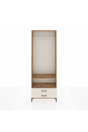 Arges Dolap 2 Raflı 2 Çekmeceli Tek Askılı 88x30x243 Çam-Aytaşı