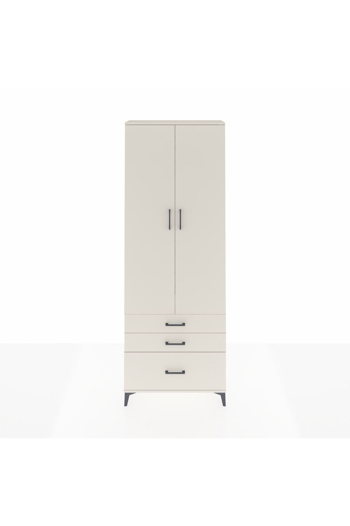 Arges Dolap Tek Raflı 3 Çekmeceli Tek Askılı 88x30x243 Aytaşı-Aytaşı