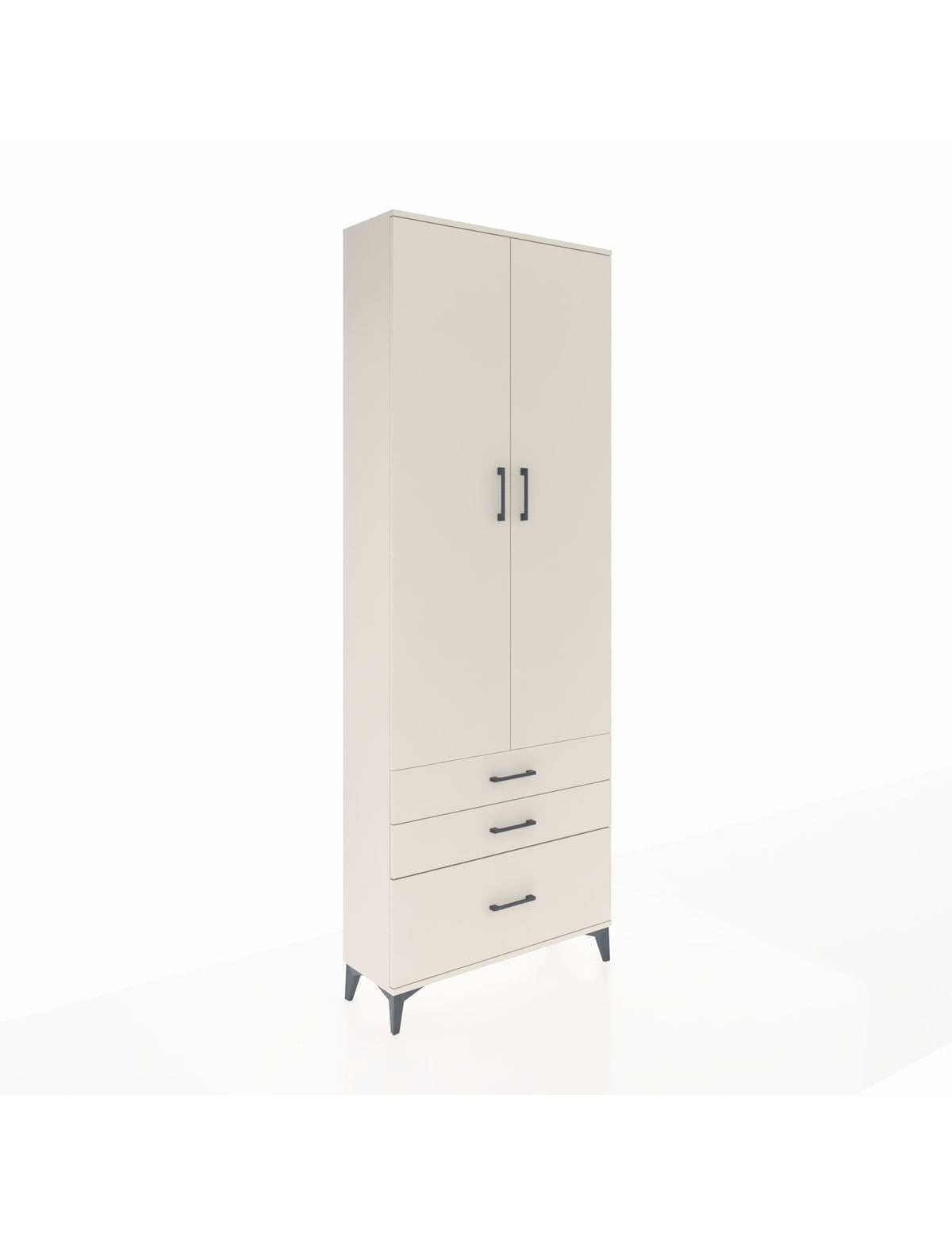 Arges Dolap Tek Raflı 3 Çekmeceli Tek Askılı 88x30x243 Aytaşı-Aytaşı