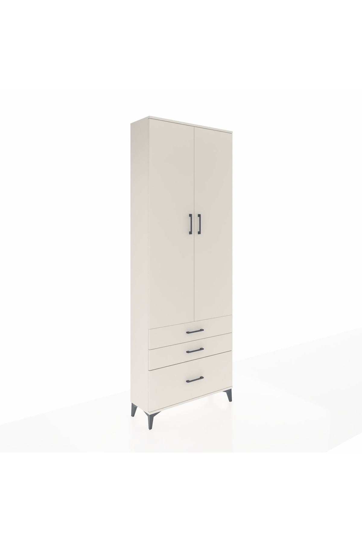 Arges Dolap Tek Raflı 3 Çekmeceli Tek Askılı 88x30x243 Aytaşı-Aytaşı