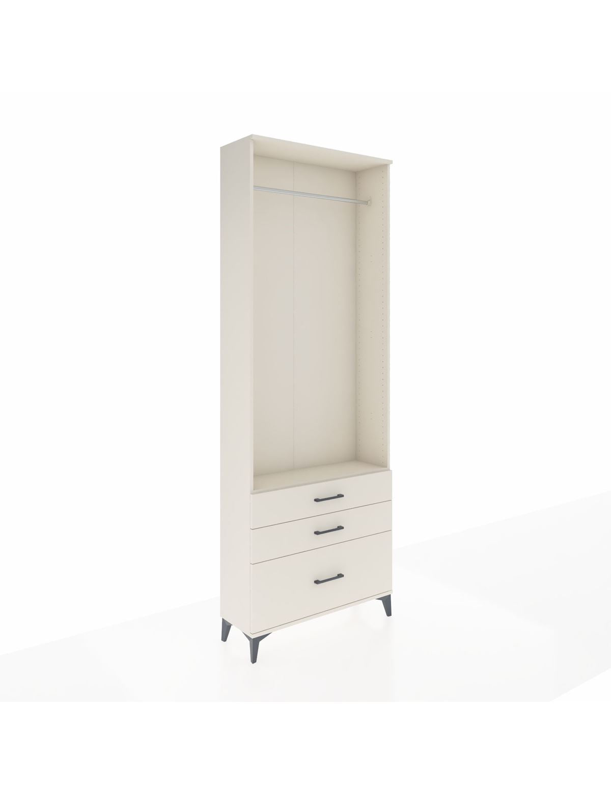 Arges Dolap Tek Raflı 3 Çekmeceli Tek Askılı 88x30x243 Aytaşı-Aytaşı