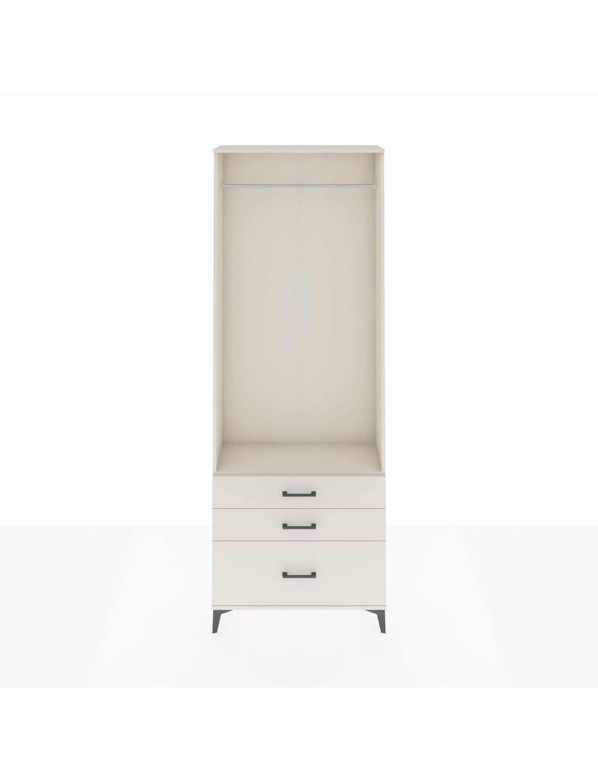 Arges Dolap Tek Raflı 3 Çekmeceli Tek Askılı 88x30x243 Aytaşı-Aytaşı