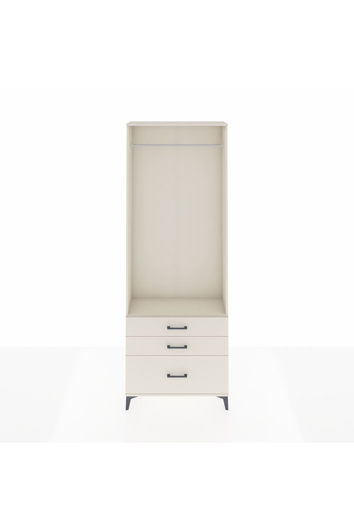 Arges Dolap Tek Raflı 3 Çekmeceli Tek Askılı 88x30x243 Aytaşı-Aytaşı