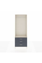 Arges Dolap Tek Raflı 3 Çekmeceli Tek Askılı 88x30x243 Aytaşı-Antrasit