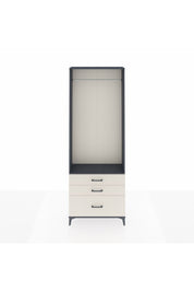 Arges Dolap Tek Raflı 3 Çekmeceli Tek Askılı 88x30x243 Antrasit-Aytaşı