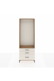 Arges Dolap Tek Raflı 3 Çekmeceli Tek Askılı 88x30x243 Çam-Aytaşı