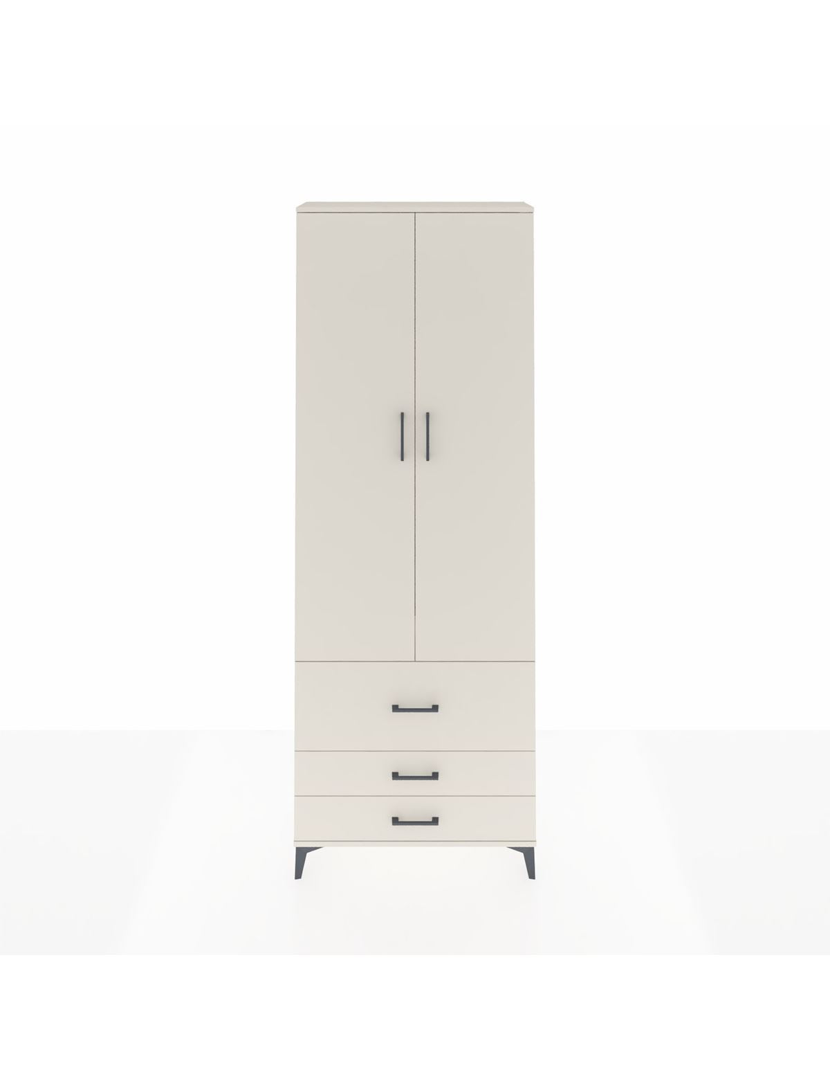 Arges Dolap Tek Raflı 3 Çekmeceli Tek Askılı 88x30x243 Aytaşı-Aytaşı