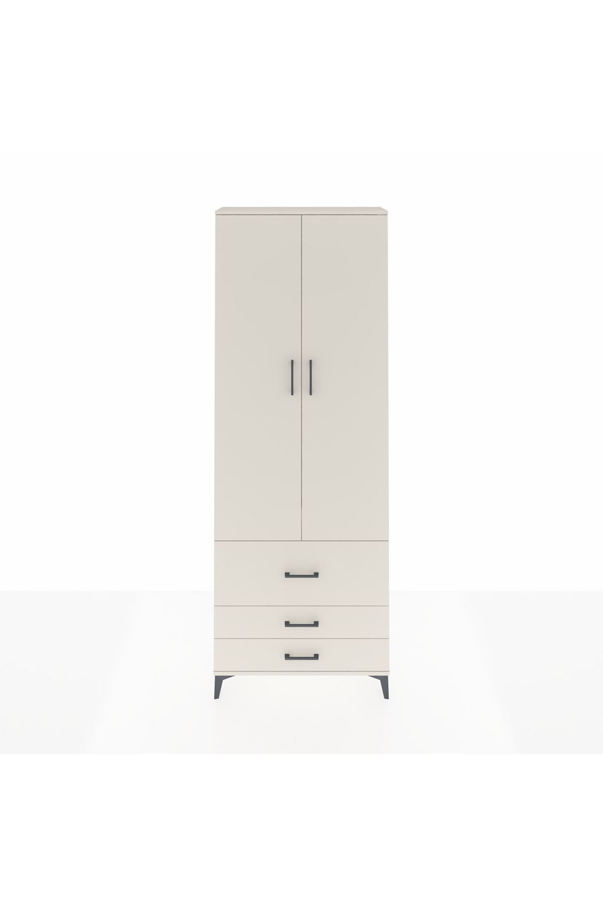 Arges Dolap Tek Raflı 3 Çekmeceli Tek Askılı 88x30x243 Aytaşı-Aytaşı