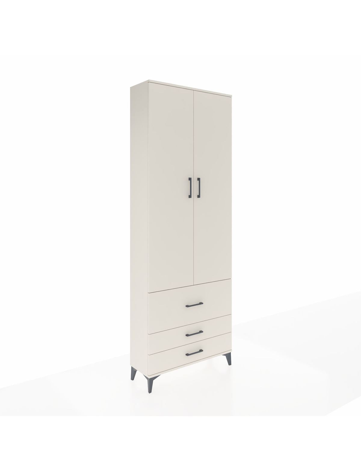 Arges Dolap Tek Raflı 3 Çekmeceli Tek Askılı 88x30x243 Aytaşı-Aytaşı