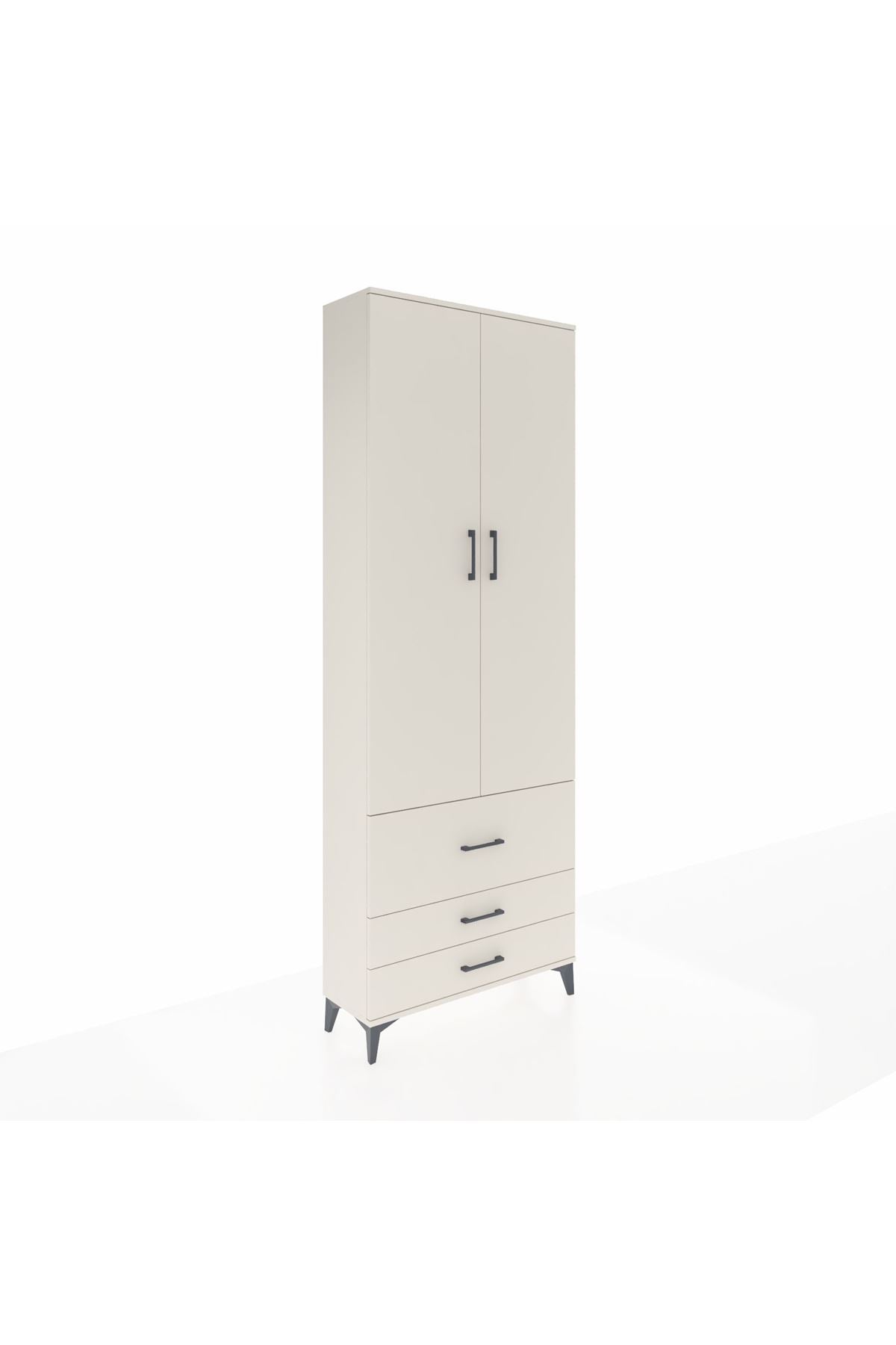 Arges Dolap Tek Raflı 3 Çekmeceli Tek Askılı 88x30x243 Aytaşı-Aytaşı