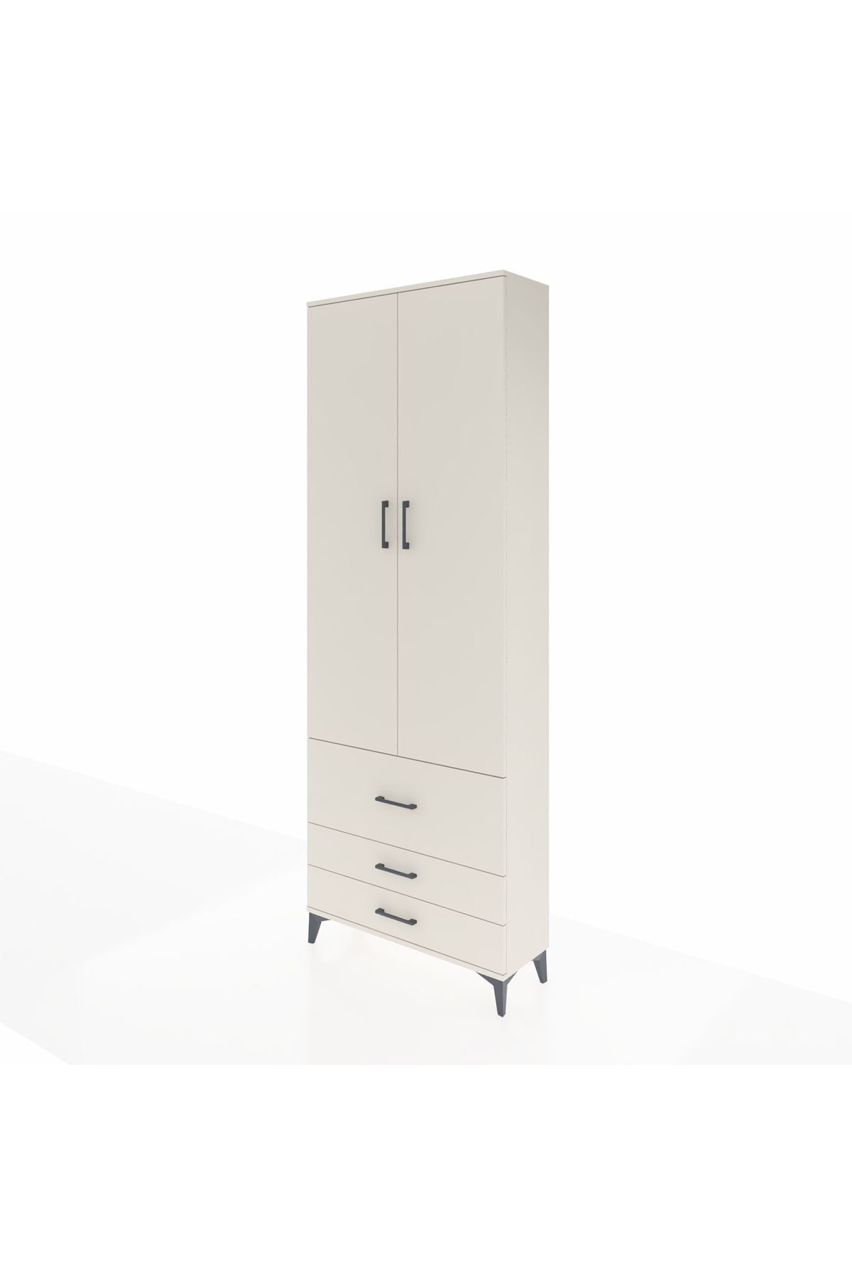 Arges Dolap Tek Raflı 3 Çekmeceli Tek Askılı 88x30x243 Aytaşı-Aytaşı