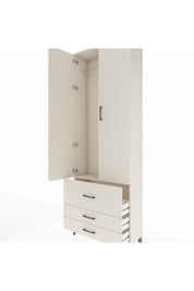 Arges Dolap Tek Raflı 3 Çekmeceli Tek Askılı 88x30x243 Aytaşı-Aytaşı