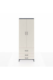 Arges Dolap Tek Raflı 3 Çekmeceli Tek Askılı 88x30x243 Antrasit-Aytaşı