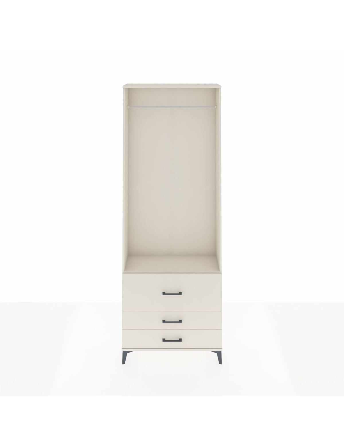 Arges Dolap Tek Raflı 3 Çekmeceli Tek Askılı 88x30x243 Aytaşı-Aytaşı