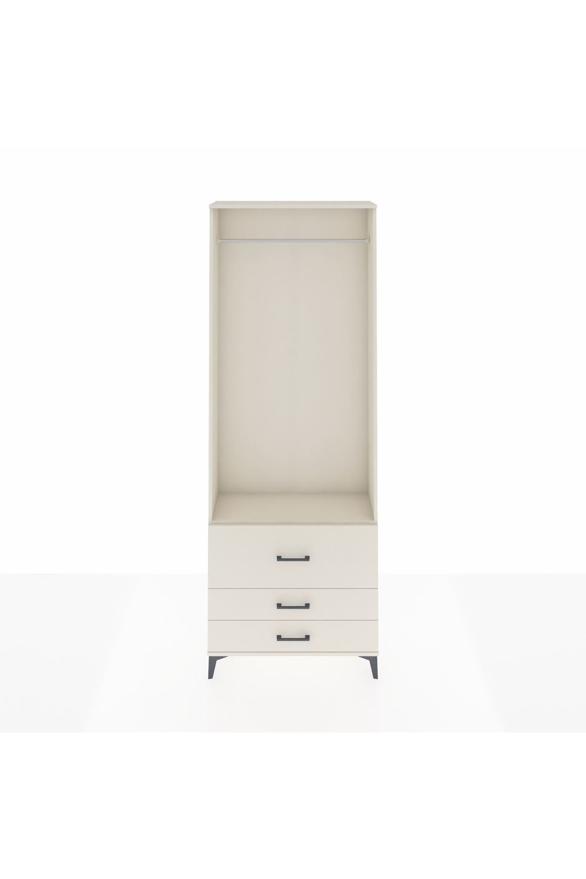 Arges Dolap Tek Raflı 3 Çekmeceli Tek Askılı 88x30x243 Aytaşı-Aytaşı