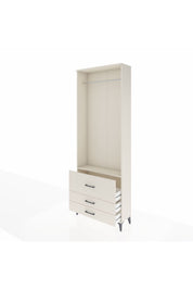 Arges Dolap Tek Raflı 3 Çekmeceli Tek Askılı 88x30x243 Aytaşı-Aytaşı