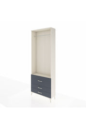Arges Dolap Tek Raflı 3 Çekmeceli Tek Askılı 88x30x243 - S33M308V2A