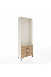 Arges Dolap Tek Raflı 3 Çekmeceli Tek Askılı 88x30x243 - S33M308V3A