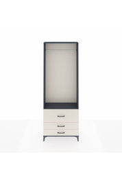 Arges Dolap Tek Raflı 3 Çekmeceli Tek Askılı 88x30x243 Antrasit-Aytaşı