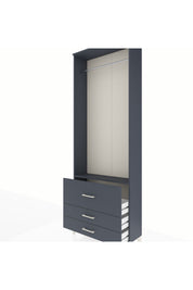 Arges Dolap Tek Raflı 3 Çekmeceli Tek Askılı 88x30x243 - S33M308V5A