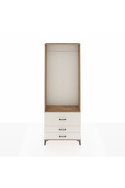 Arges Dolap Tek Raflı 3 Çekmeceli Tek Askılı 88x30x243 Çam-Aytaşı