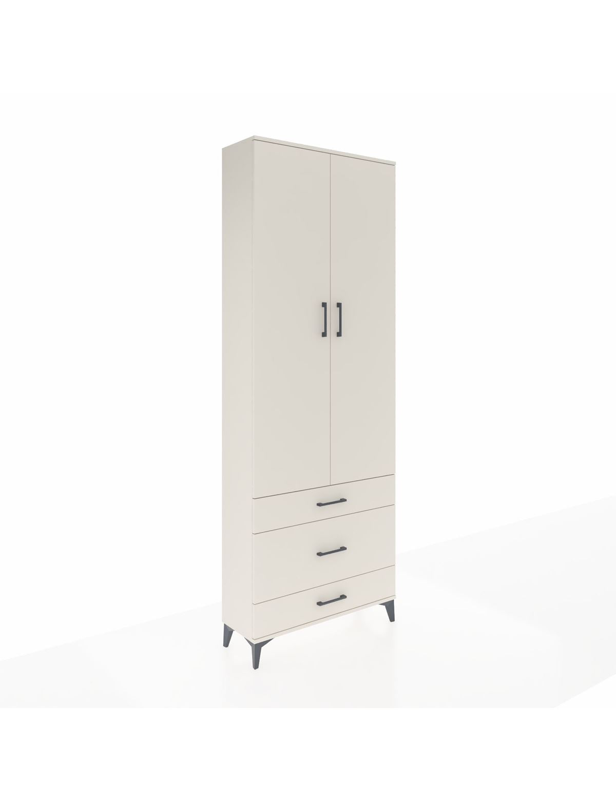 Arges Dolap Tek Raflı 3 Çekmeceli Tek Askılı 88x30x243 Aytaşı-Aytaşı