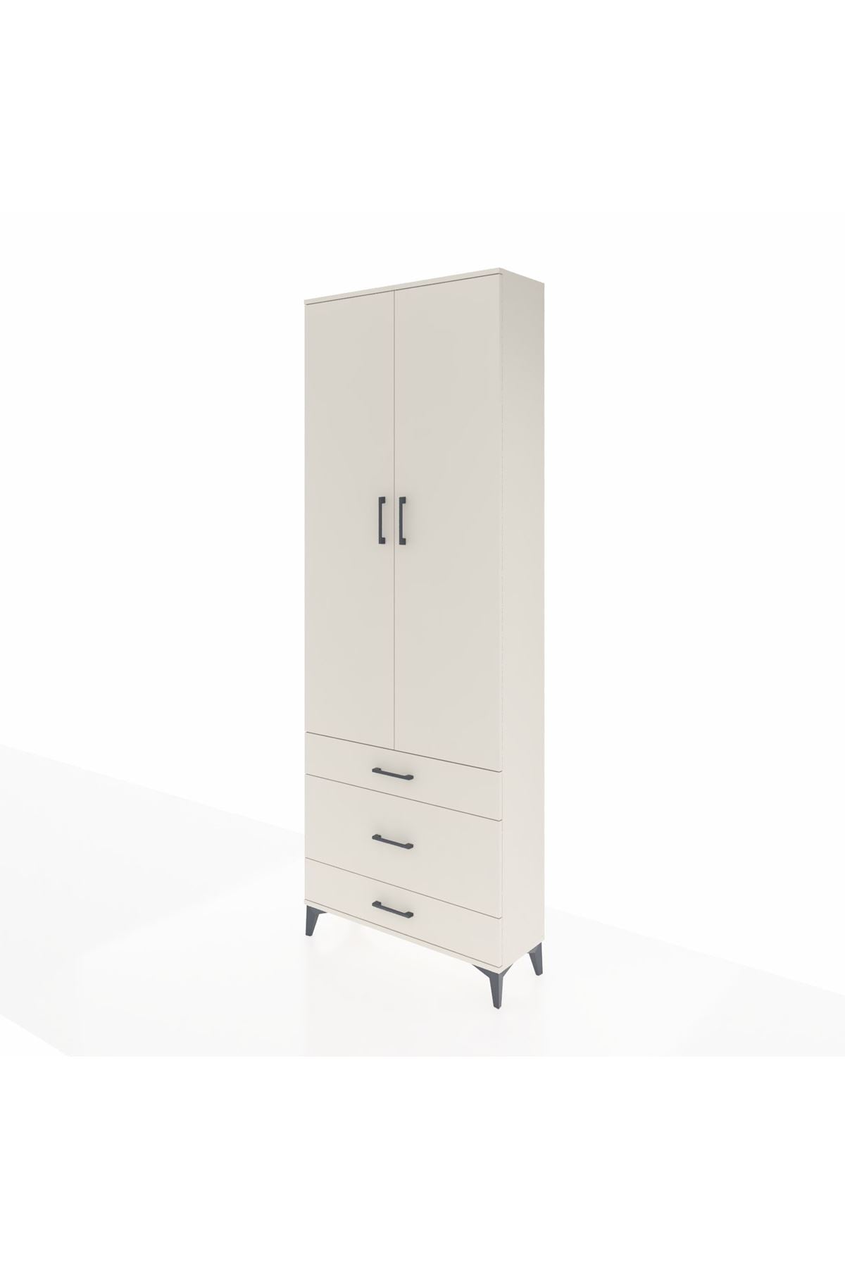 Arges Dolap Tek Raflı 3 Çekmeceli Tek Askılı 88x30x243 Aytaşı-Aytaşı