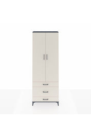 Arges Dolap Tek Raflı 3 Çekmeceli Tek Askılı 88x30x243 Antrasit-Aytaşı