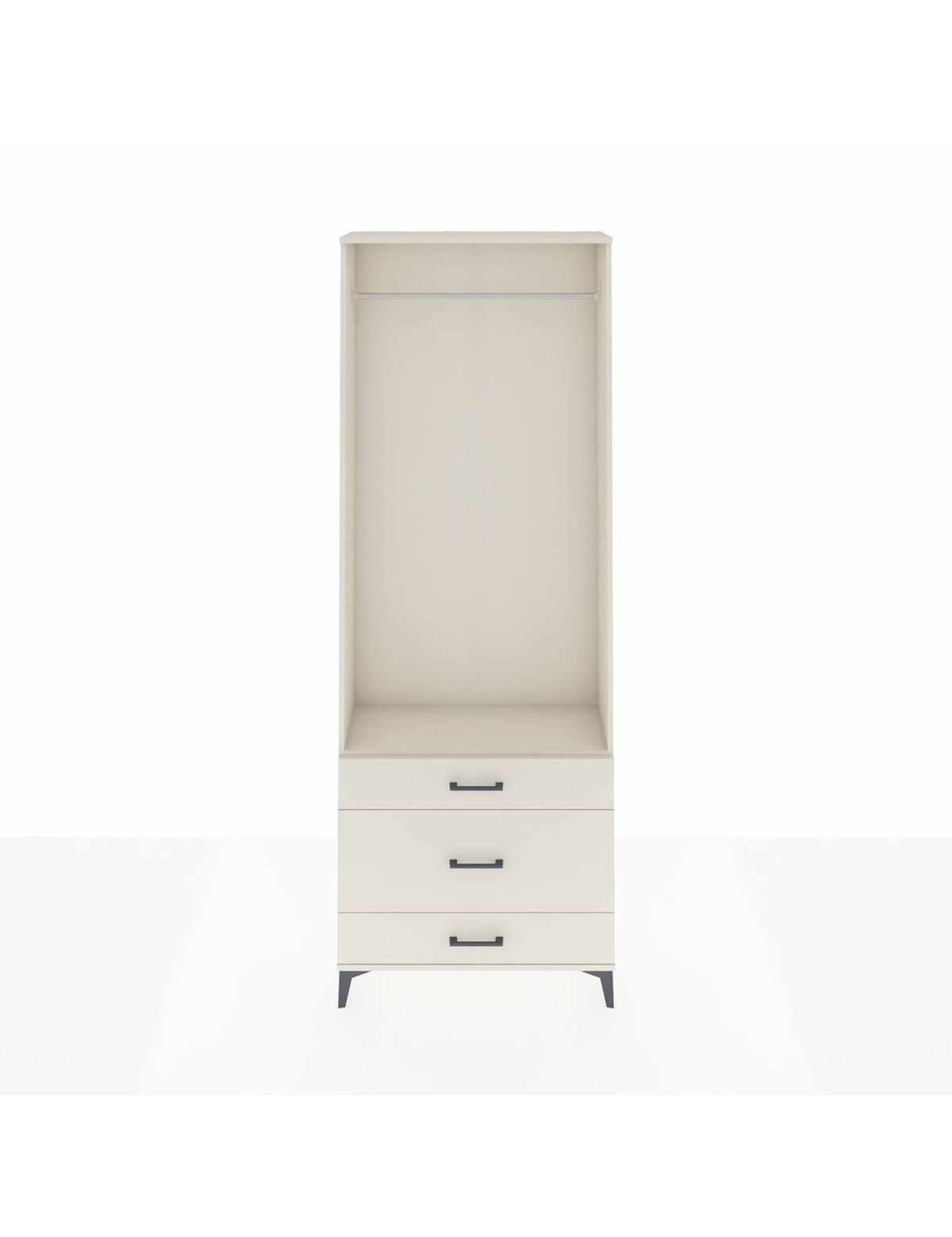 Arges Dolap Tek Raflı 3 Çekmeceli Tek Askılı 88x30x243 Aytaşı-Aytaşı